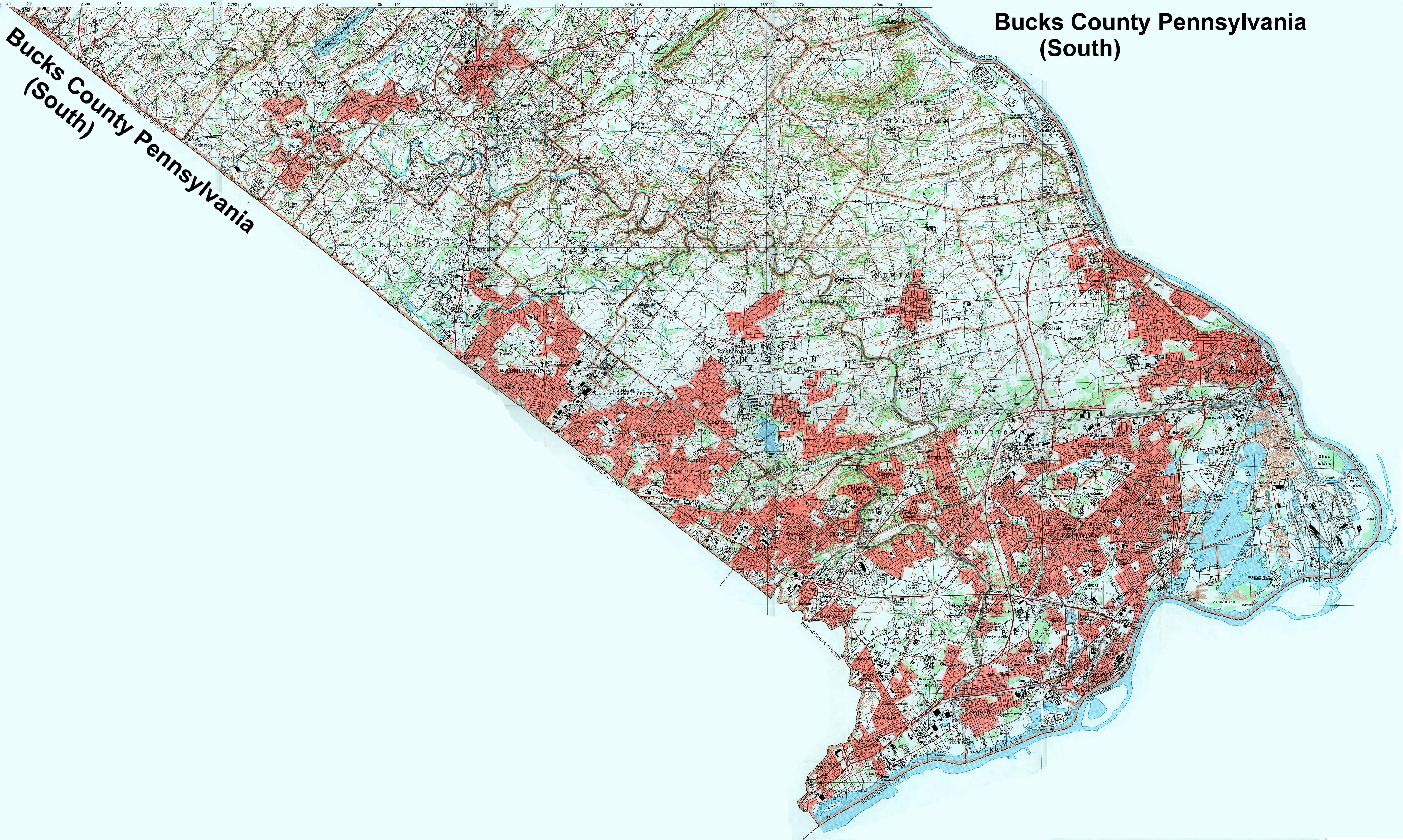 Bucks County Pennsylvania Township Maps