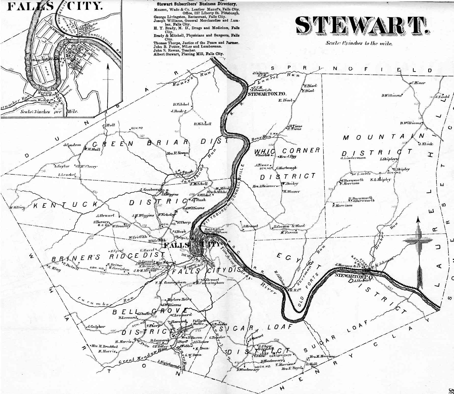Fayette County Pennsylvania Maps, 1872