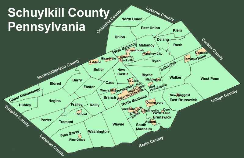 Schuylkill County Pennsylvania Township Maps